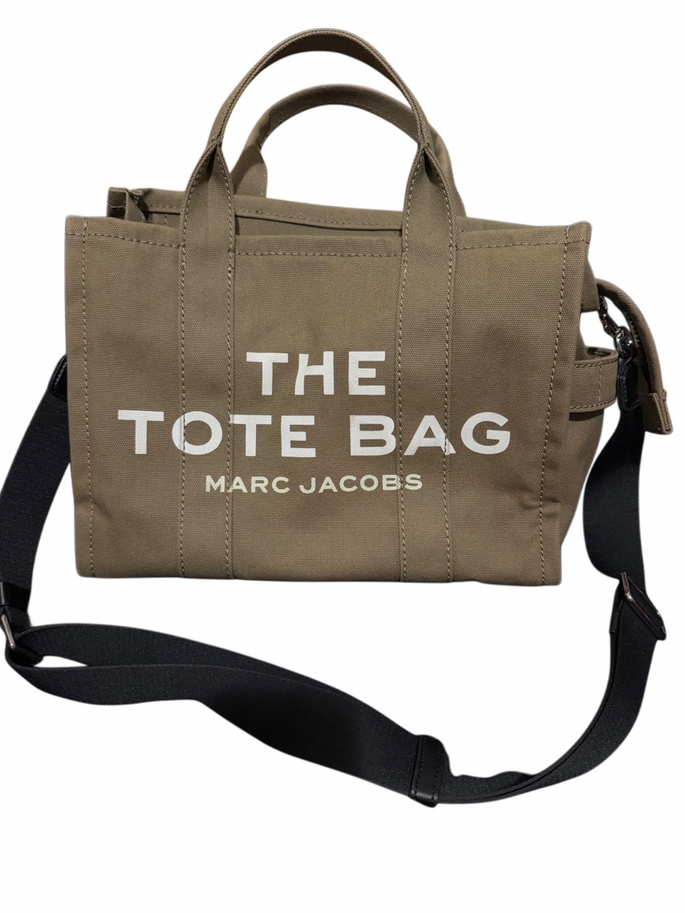 Marc Jacobs Canvas Crossbody Tote in Olive with Black Strap